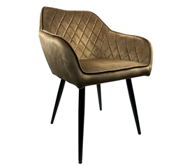 Καρέκλα Τραπεζαρίας FLORENCIA Cappuccino/Μαύρο Βελούδο/Μέταλλο 56x60x81cm