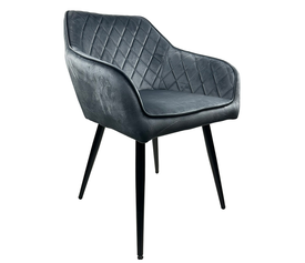 Καρέκλα Τραπεζαρίας FLORENCIA Γκρι/Μαύρο Βελούδο/Μέταλλο 56x60x81cm