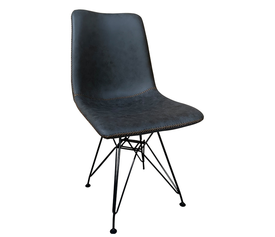 Καρέκλα Τραπεζαρίας SELVA Γκρι/Μαύρο PU/Μέταλλο 43x57x81cm