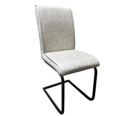 Καρέκλα Τραπεζαρίας ESTRELLA Μπεζ/Μαύρο PU/Μέταλλο 43x56x95cm