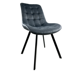 Καρέκλα Τραπεζαρίας BRISA Γκρι/Μαύρο Βελούδο/Μέταλλο 53x60x85cm