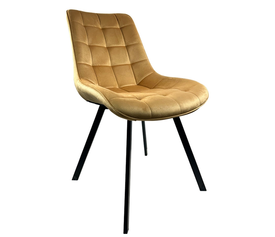 Καρέκλα Τραπεζαρίας BRISA Μπεζ/Μαύρο Βελούδο/Μέταλλο 53x60x85cm