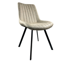 Καρέκλα Τραπεζαρίας MILONGA Μπεζ/Μαύρο PU/Μέταλλο 55x61x88cm