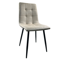 Καρέκλα Τραπεζαρίας YUCATAN Μπεζ/Μαύρο PU/Μέταλλο 44x55x86cm
