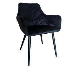 Καρέκλα Τραπεζαρίας FLORITA Μαύρο Βελούδο/Μέταλλο 55x57x84cm