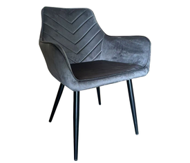 Καρέκλα Τραπεζαρίας FLORITA Γκρι/Μαύρο Βελούδο/Μέταλλο 55x57x84cm