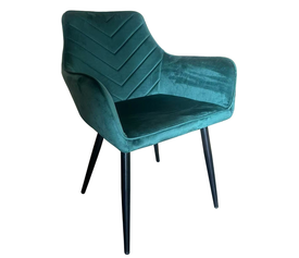 Καρέκλα Τραπεζαρίας FLORITA Πράσινο/Μαύρο Βελούδο/Μέταλλο 55x57x84cm