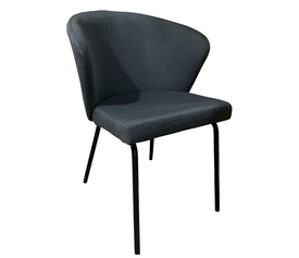 Καρέκλα Τραπεζαρίας JACARANDA Γκρι/Μαύρο Ύφασμα/Μέταλλο 56x56x76cm