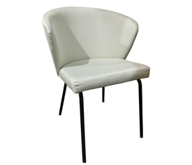 Καρέκλα Τραπεζαρίας JACARANDA Μπεζ/Μαύρο Ύφασμα/Μέταλλο 56x56x76cm