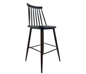 Σκαμπό Bar MARANTA Μαύρο/Καρυδί PP/Μέταλλο 45x46x97cm