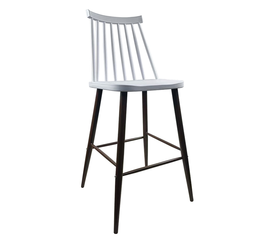 Σκαμπό Bar MARANTA Λευκό/Καρυδί PP/Μέταλλο 45x46x97cm