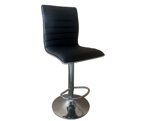 Σκαμπό Bar ENCANTA Μαύρο/Χρώμιο PU/Μέταλλο 41x50x59/94-80/115cm