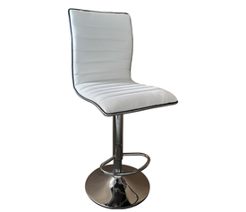 Σκαμπό Bar ENCANTA Λευκό/Χρώμιο PU/Μέταλλο 41x50x59/94-80/115cm