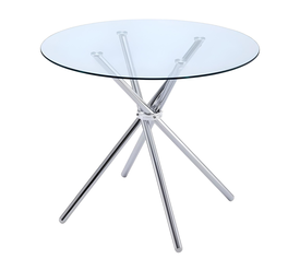 Τραπέζι Τραπεζαρίας PHLAX Διάφανο/Χρώμιο Γυαλί/Μέταλλο Φ120x74cm