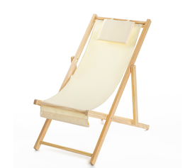 Καρέκλα Πτυσσόμενη TIOMAN Μπεζ Ξύλο/Ύφασμα 123x58x79-92cm