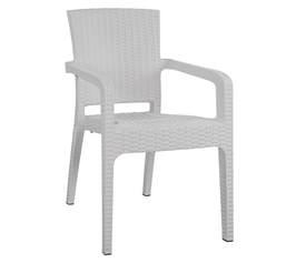 Καρέκλα Κήπου Λευκό Rattan 58x55x87cm