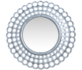 Καθρέπτης Τοίχου Ασημί Πλαστικό Φ45.7x4.6cm