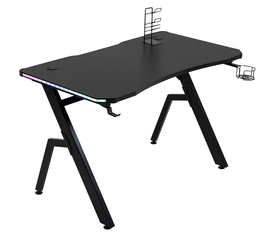 Γραφείο Gaming LUKE RGB Μαύρο Ξύλο/Μέταλλο 120x65x75cm