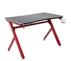 Γραφείο Gaming KENOBI RGB Μαύρο/Κόκκινο Ξύλο/Μέταλλο 120x65x75cm