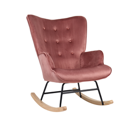 Πολυθρόνα Κουνιστή DARIA Σάπιο Μήλο Βελούδο/Μέταλλο/Ξύλο 85x69x90cm