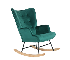 Πολυθρόνα Κουνιστή DARIA Κυπαρισσί Βελούδο/Μέταλλο/Ξύλο 85x69x90cm