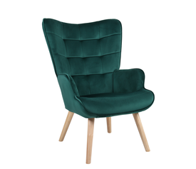Πολυθρόνα  MARION Πράσινο Βελούδο/Ξύλο 73x69x96cm