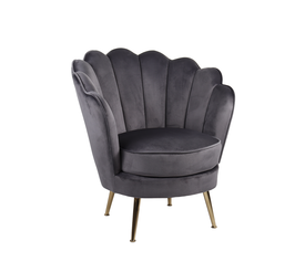 Πολυθρόνα FLORIAN Γκρι Βελούδο/Μέταλλο/Ξύλο 74x80x75cm