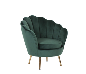 Πολυθρόνα FLORIAN Πράσινο Βελούδο/Μέταλλο/Ξύλο 74x80x75cm