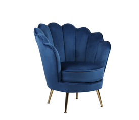 Πολυθρόνα FLORIAN Μπλε Βελούδο/Μέταλλο/Ξύλο 74x80x75cm