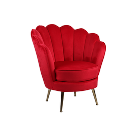 Πολυθρόνα FLORIAN Κόκκινο Βελούδο/Μέταλλο/Ξύλο 74x80x75cm