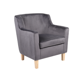 Πολυθρόνα TALIANNA Γκρι Βελούδο/Ξύλο 68x70x77cm