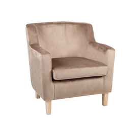 Πολυθρόνα TALIANNA Καφέ Βελούδο/Ξύλο 68x70x77cm