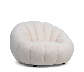 Πολυθρόνα AFET Λευκό Ύφασμα/Ξύλο 94x89x61cm