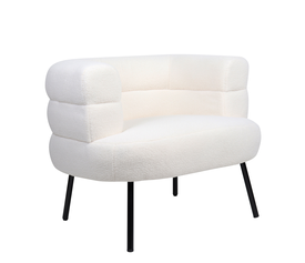 Πολυθρόνα CEREN Λευκό Ύφασμα/Μέταλλο/Ξύλο 87x80x70cm