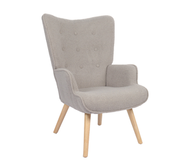 Πολυθρόνα MARION Γκρι Ύφασμα Μπουκλέ/Ξύλο 73x69x96cm