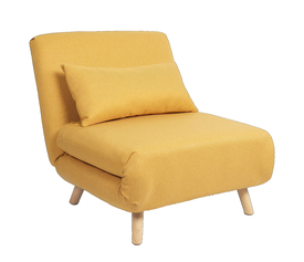 Πολυθρόνα Κρεβάτι VERA Κίτρινο Ύφασμα/Ξύλο 79x80x89cm