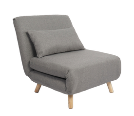 Πολυθρόνα Κρεβάτι VERA Γκρι Ανοιχτό Ύφασμα/Ξύλο 79x80x89cm