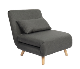 Πολυθρόνα Κρεβάτι VERA Γκρι Σκούρο Ύφασμα/Ξύλο 79x80x89cm