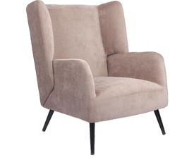 Πολυθρόνα NORA Καφέ Ανοιχτό Ύφασμα/Μέταλλο 100x80x89cm