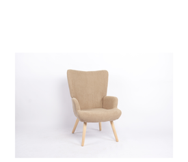 Πολυθρόνα LIRA Μπεζ Ύφασμα Κοτλέ/Ξύλο 94.5x64x70.5cm