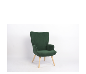 Πολυθρόνα LIRA Πράσινο Ύφασμα Κοτλέ/Ξύλο 94.5x64x70.5cm