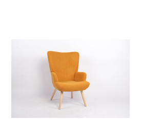 Πολυθρόνα LIRA Μουσταρδί Ύφασμα Κοτλέ/Ξύλο 94.5x64x70.5cm