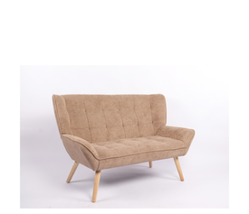 Καναπές NESTO Καφέ Ανοιχτό Ύφασμα/Ξύλο 86x126x78cm