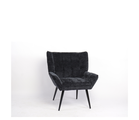 Πολυθρόνα TIVA Μαύρο Ύφασμα Σενίλ/Μέταλλο 84x78x77cm