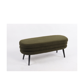 Παγκάκι Ottoman TONDO Πράσινο Ύφασμα Teddy/Μέταλλο 42x112x44cm