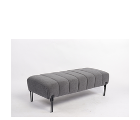 Παγκάκι Ottoman KUBO Γκρι Ύφασμα Teddy/Μέταλλο 40x116.5x50cm