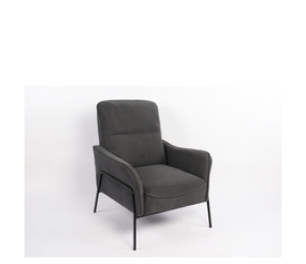 Πολυθρόνα ELAN Γκρι Σκούρο Ύφασμα Κοτλέ/Μέταλλο 94x77x82cm