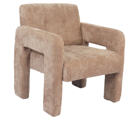 Πολυθρόνα VELORA Μπεζ Ύφασμα/Ξύλο 75x68x69cm