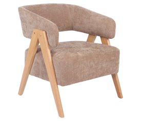 Πολυθρόνα BARTON Καφέ Ύφασμα/Ξύλο 74x67x66cm