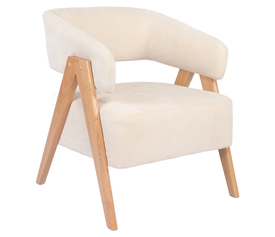 Πολυθρόνα BARTON Μπεζ Ύφασμα/Ξύλο 74x67x66cm